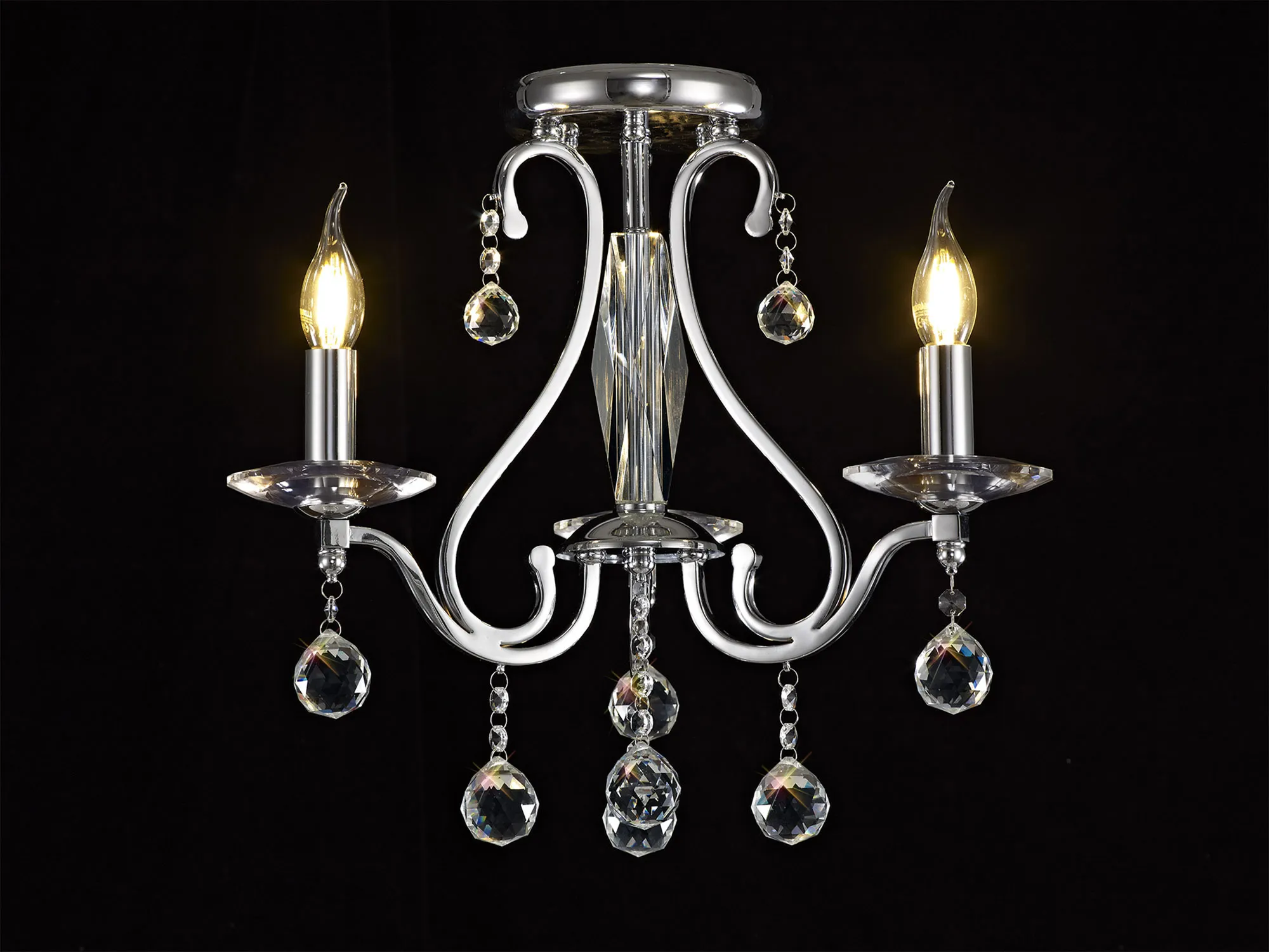 IL30113  Bianco Crystal Ceiling 3 Light Polished Chrome